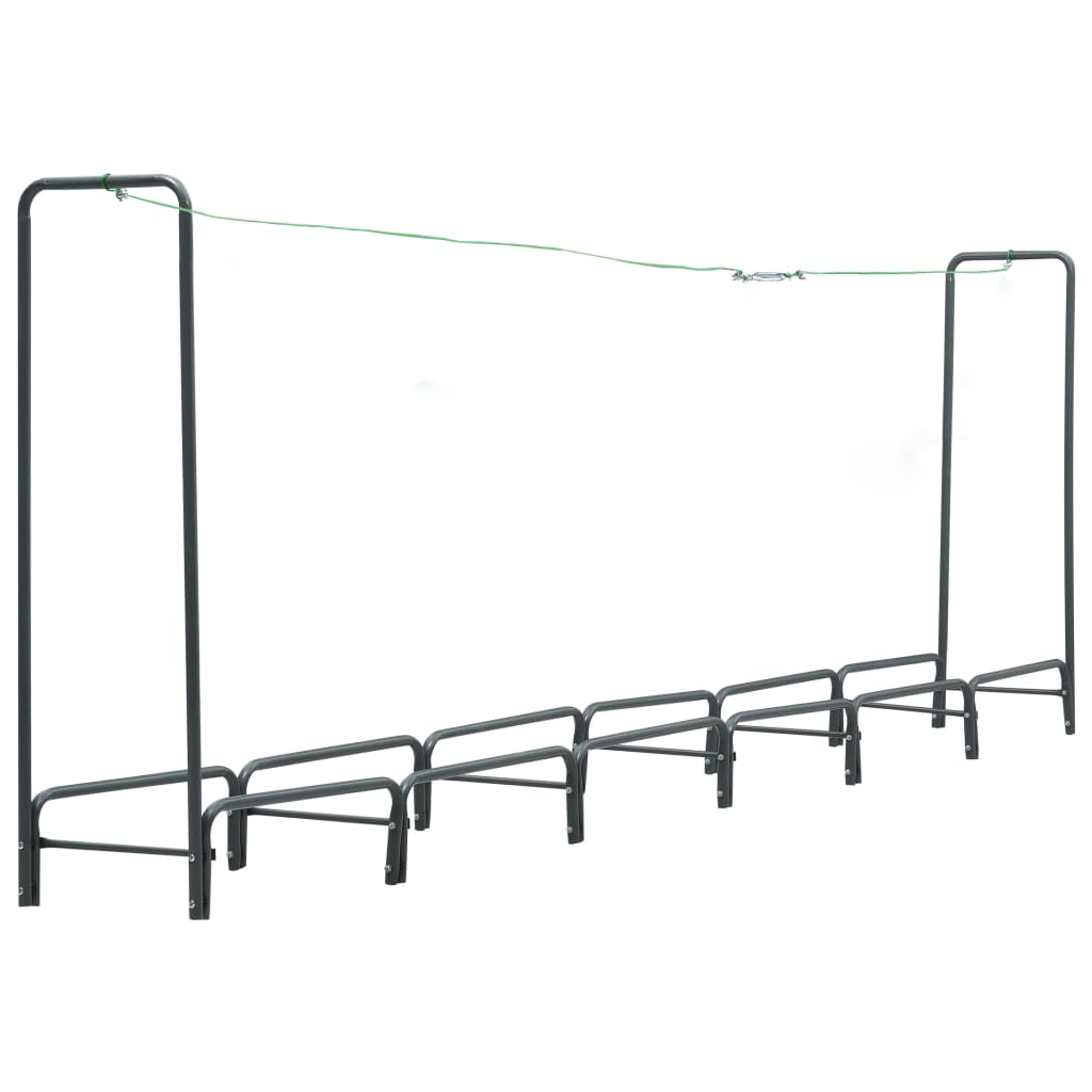 vidaXL Firewood Rack Anthracite 141.7"x13.8"x47.2" Steel