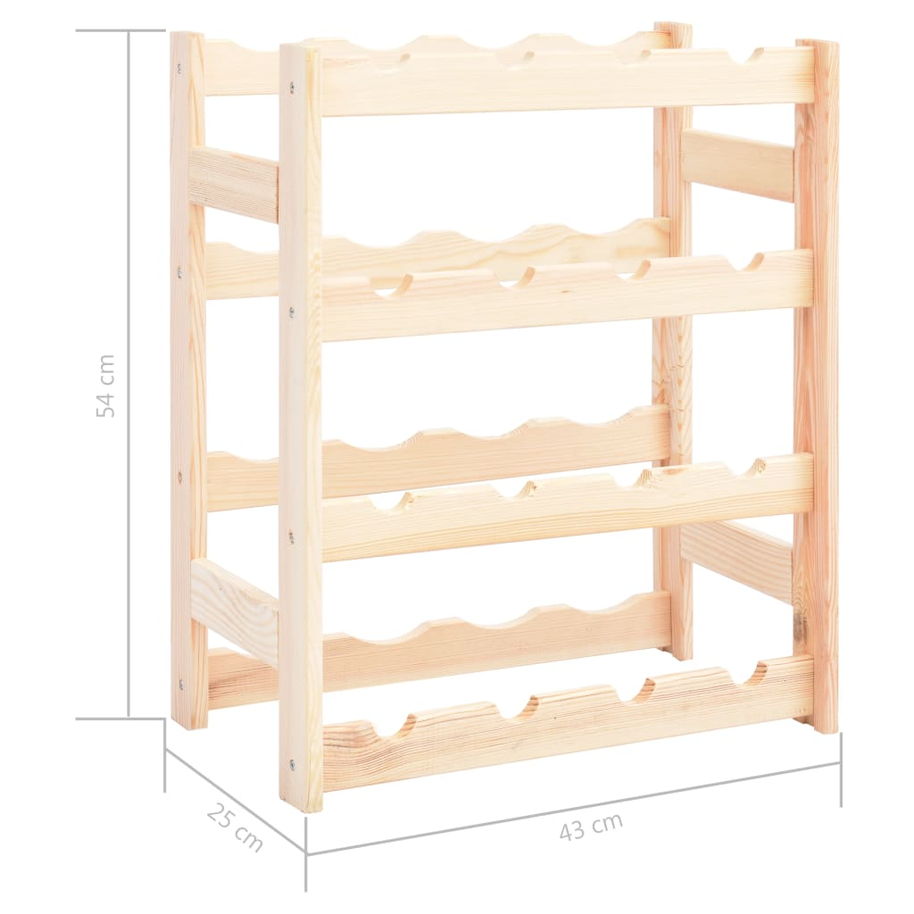 vidaXL Wine Rack for 16 Bottles Pinewood