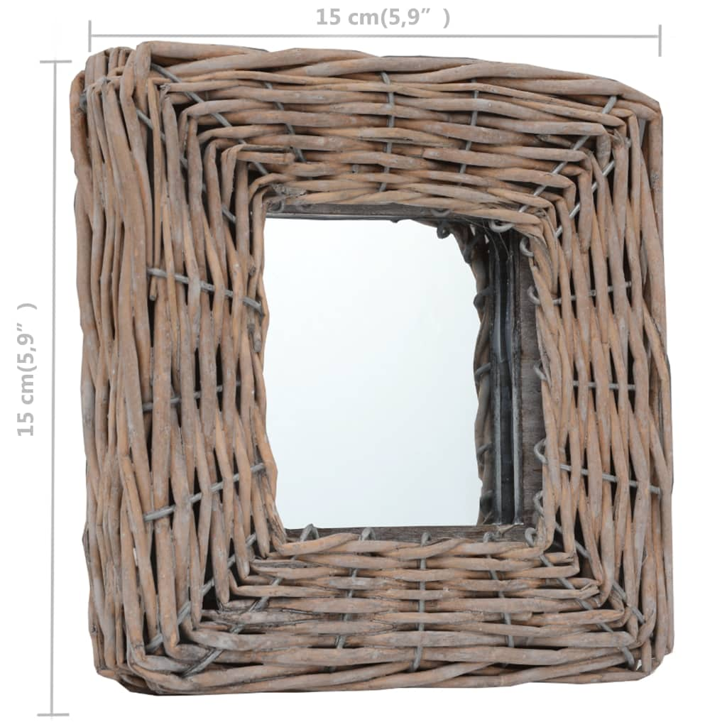 vidaXL Mirrors 3 pcs 5.9"x5.9" Wicker