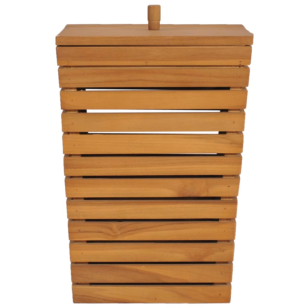 vidaXL Laundry Basket 11.8"x11.8"x17.7" Solid Teak Wood