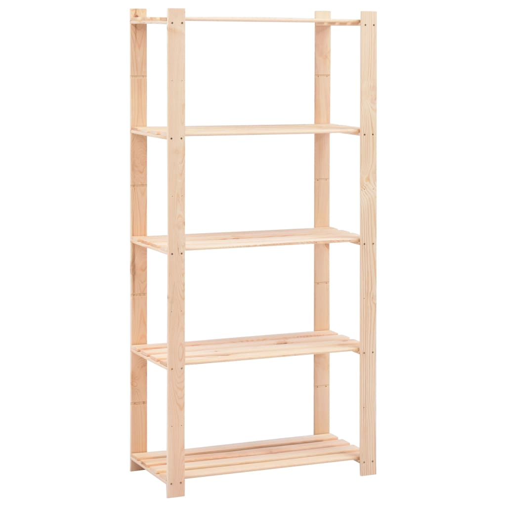 vidaXL 5-Tier Storage Racks 3 pcs 31.5"x15"x66.9" Solid Pinewood 551.2 lb