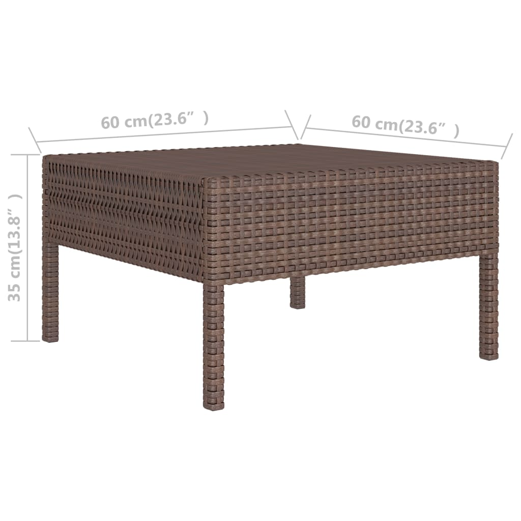 vidaXL 6 Piece Patio Lounge Set with Cushions Poly Rattan Brown