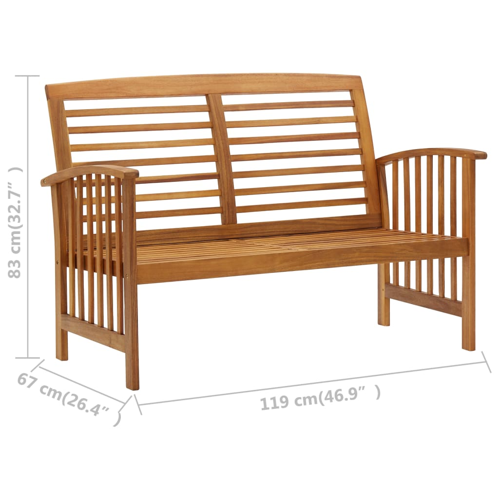 vidaXL 4 Piece Patio Lounge Set Solid Acacia Wood