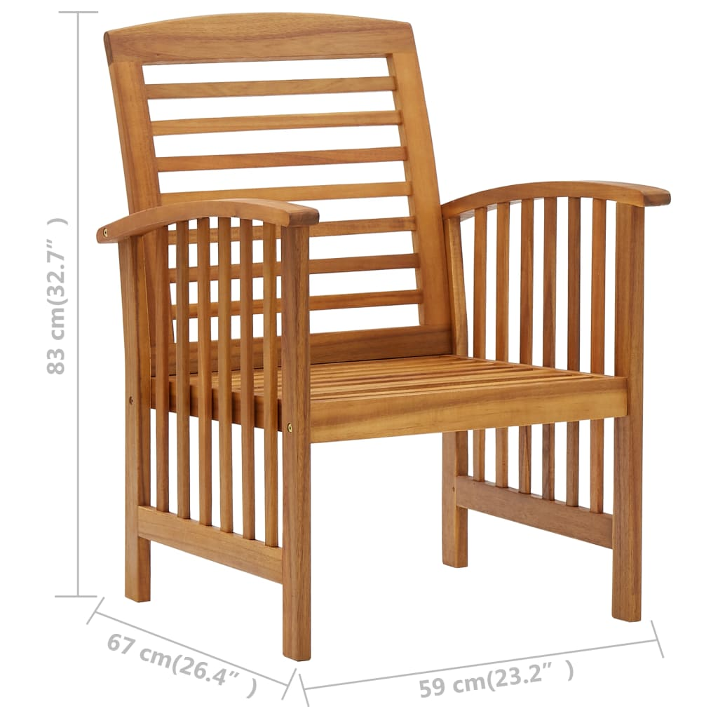 vidaXL 4 Piece Patio Lounge Set Solid Acacia Wood