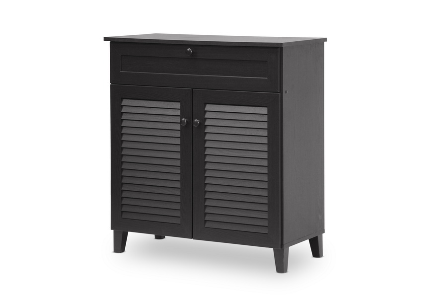 Baxton Studio Calvin Espresso Shoe-Storage Cabinet