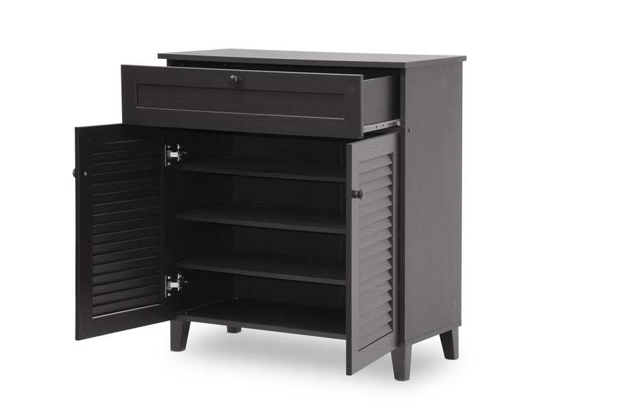 Baxton Studio Calvin Espresso Shoe-Storage Cabinet