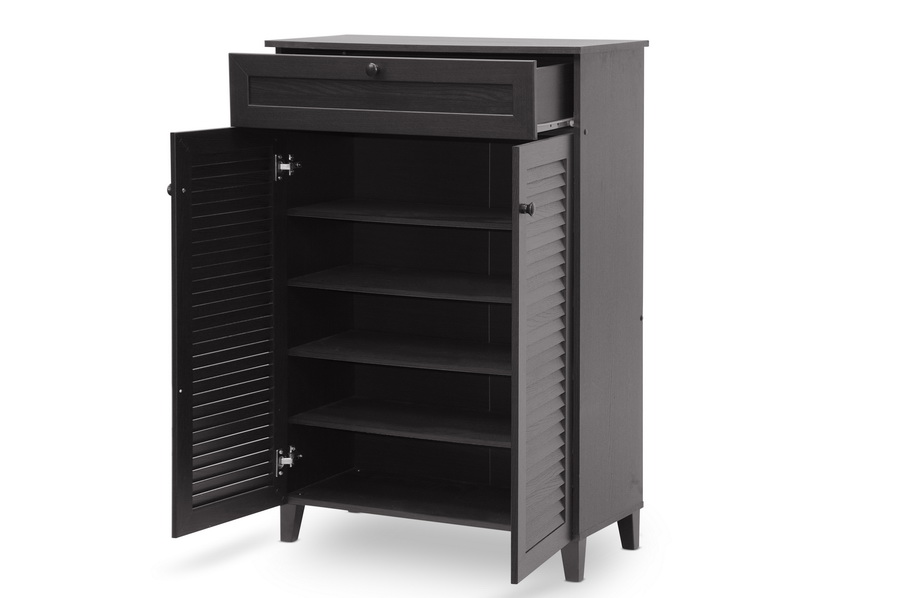 Baxton Studio Harding Espresso Shoe-Storage Cabinet