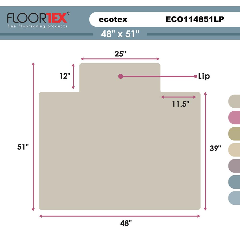 Enhanced Polymer Lipped Chair Mat for Carpets up to 3/8" - 48" x 51"