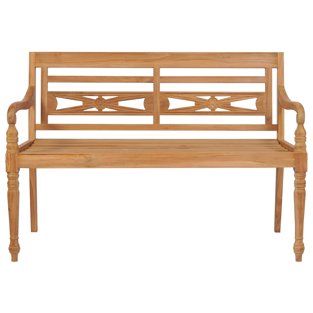 vidaXL Batavia Bench with Gray Cushion 47.2" Solid Teak Wood