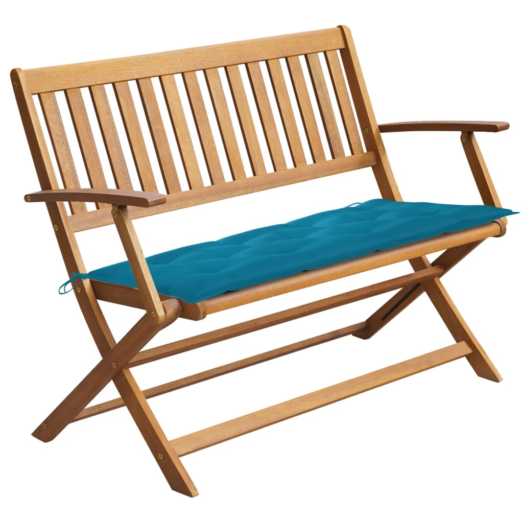 vidaXL Patio Bench with Cushion 47.2'' Solid Acacia Wood