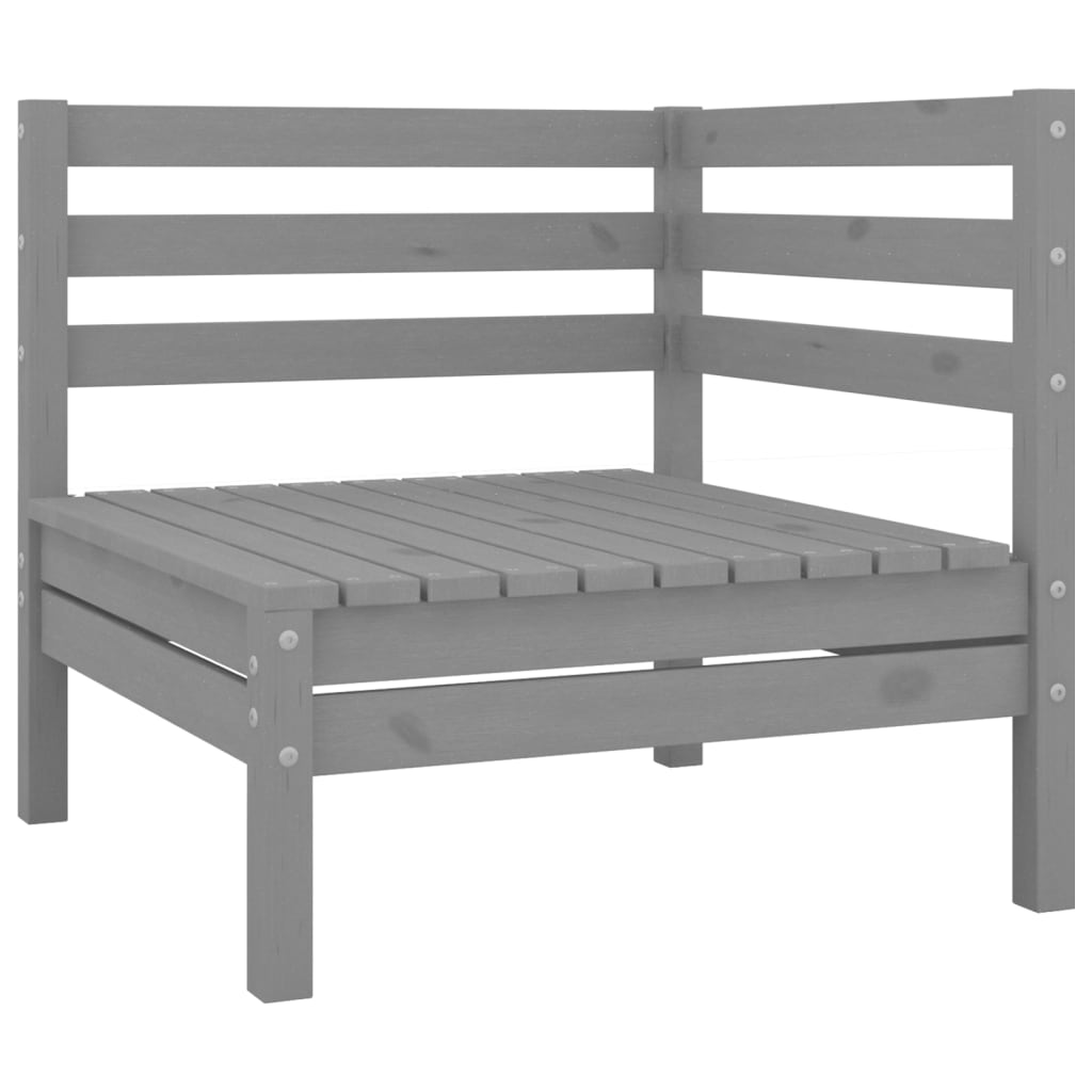 vidaXL 3 Piece Patio Lounge Set Gray Solid Pinewood