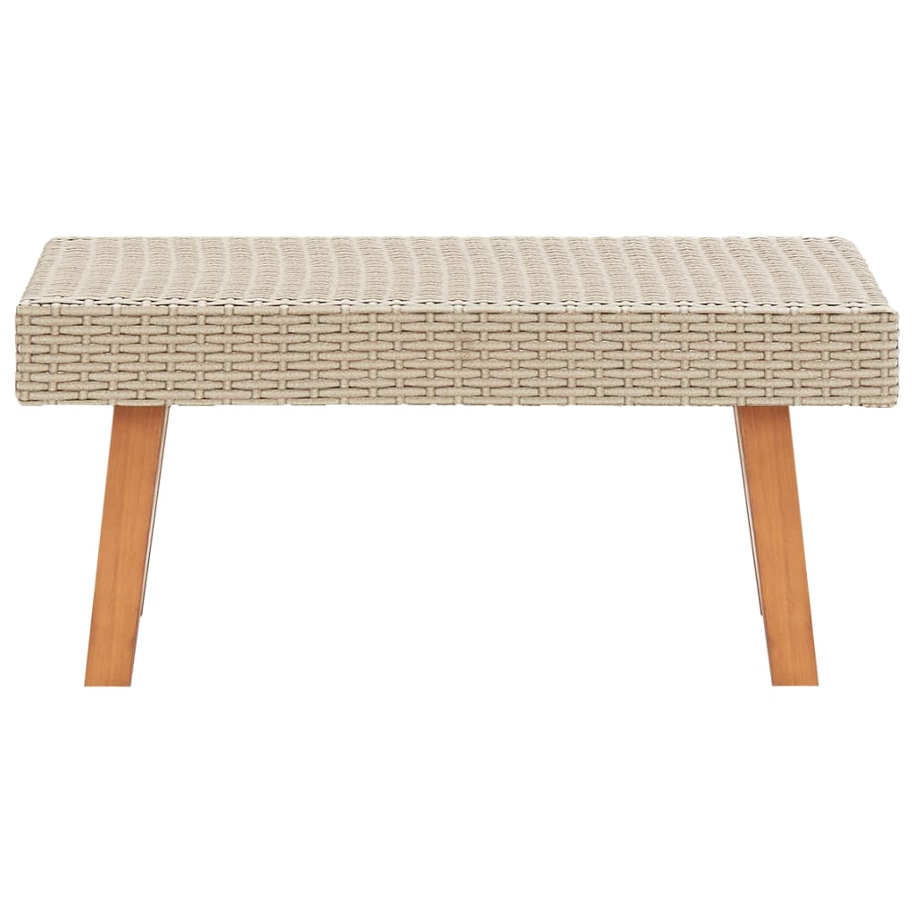 vidaXL Patio Coffee Table Poly Rattan Beige