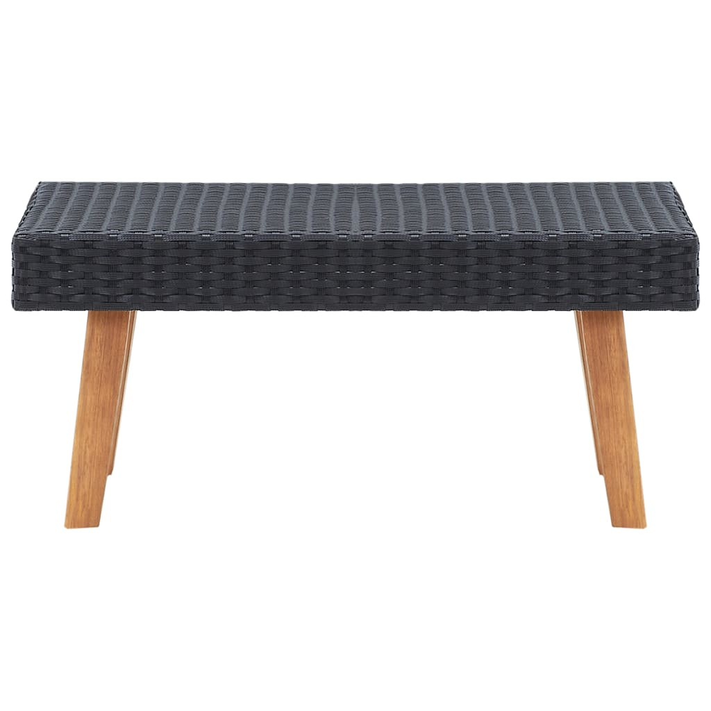 vidaXL Patio Coffee Table Poly Rattan Black