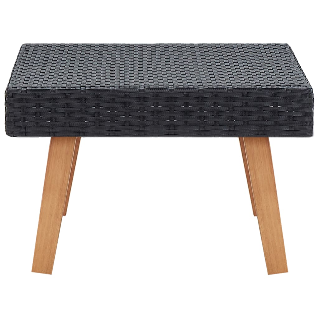 vidaXL Patio Coffee Table Poly Rattan Black