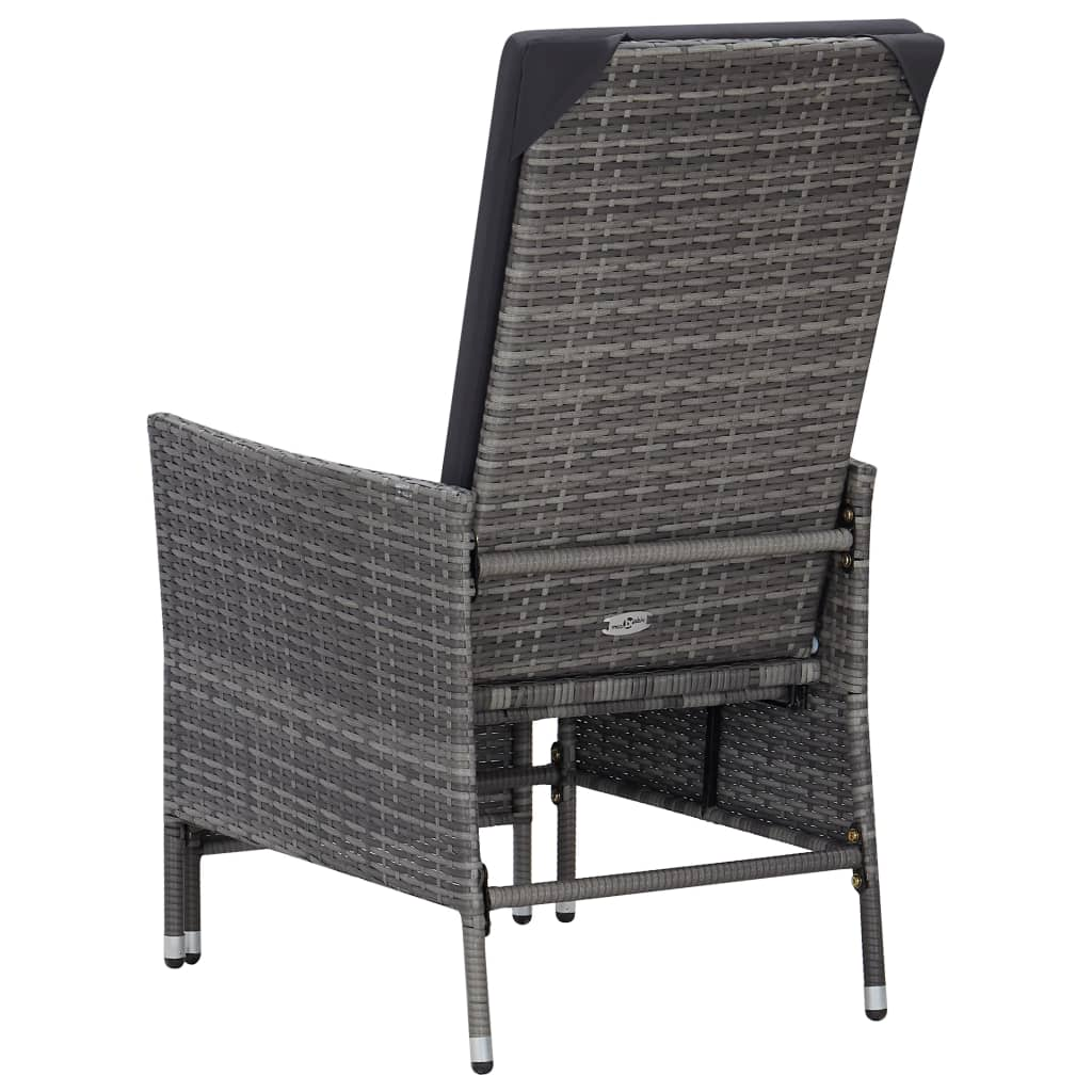 vidaXL 2 Piece Patio Lounge Set with Cushions Poly Rattan Gray