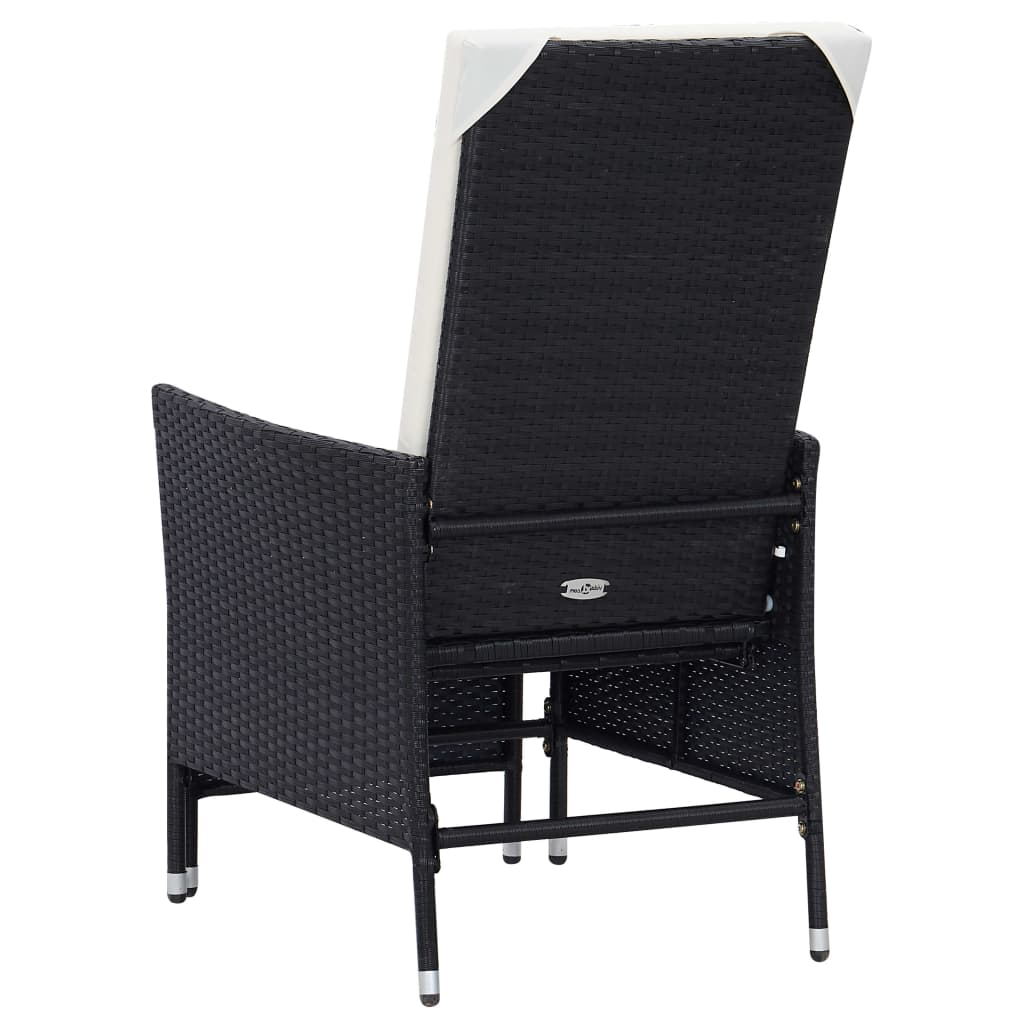 vidaXL 2 Piece Patio Lounge Set with Cushions Poly Rattan Black