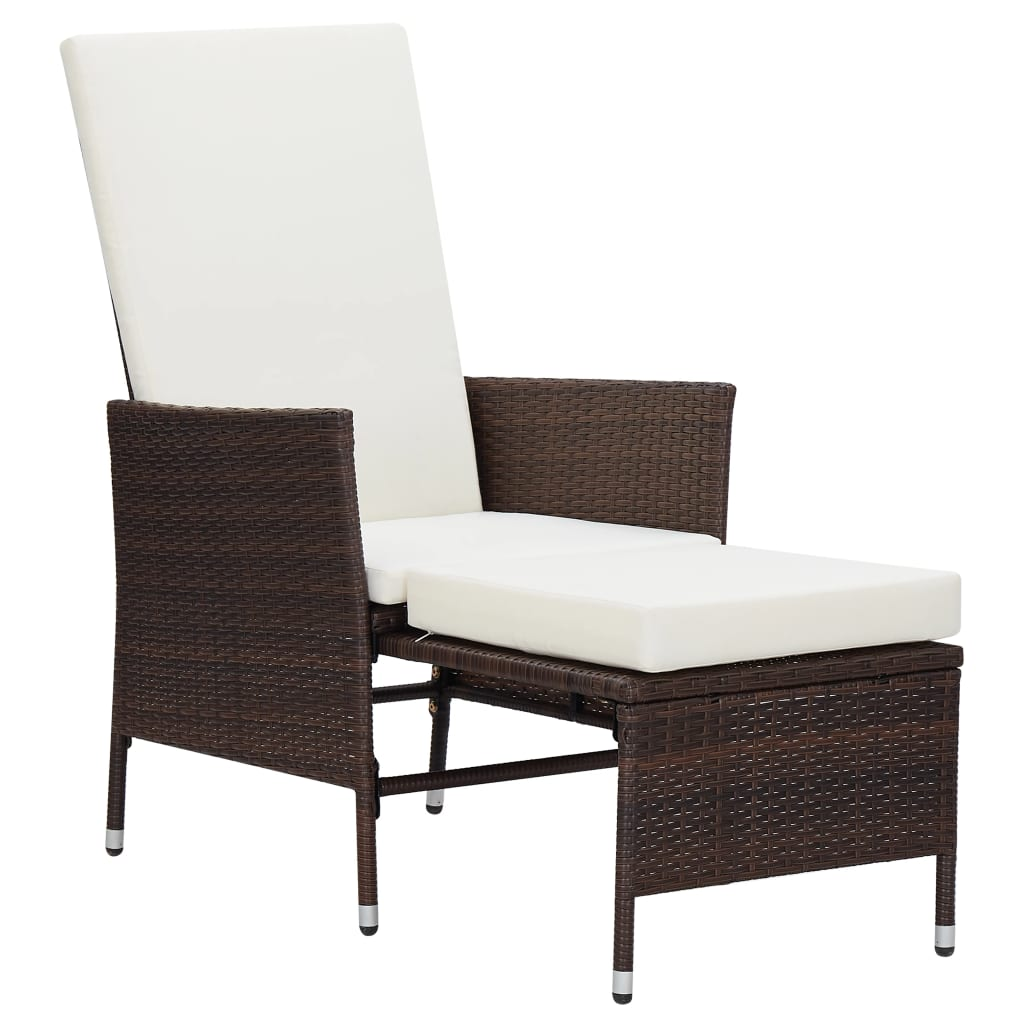 vidaXL 2 Piece Patio Lounge Set with Cushions Poly Rattan Brown