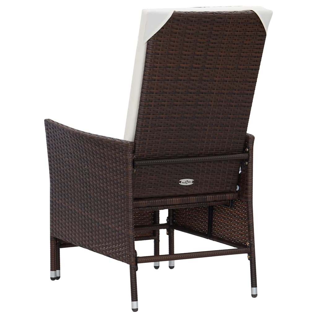 vidaXL 2 Piece Patio Lounge Set with Cushions Poly Rattan Brown