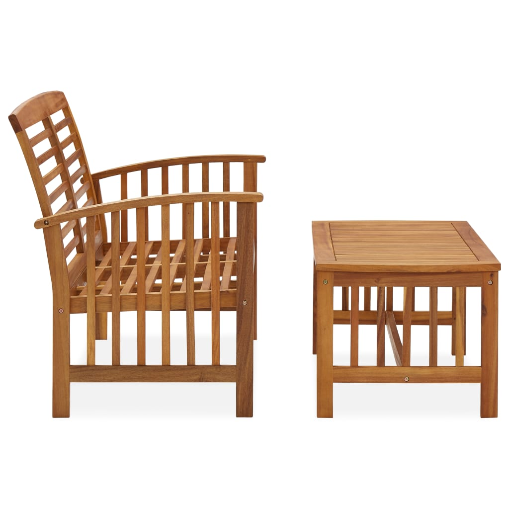 vidaXL 2 Piece Patio Lounge Set Solid Acacia Wood