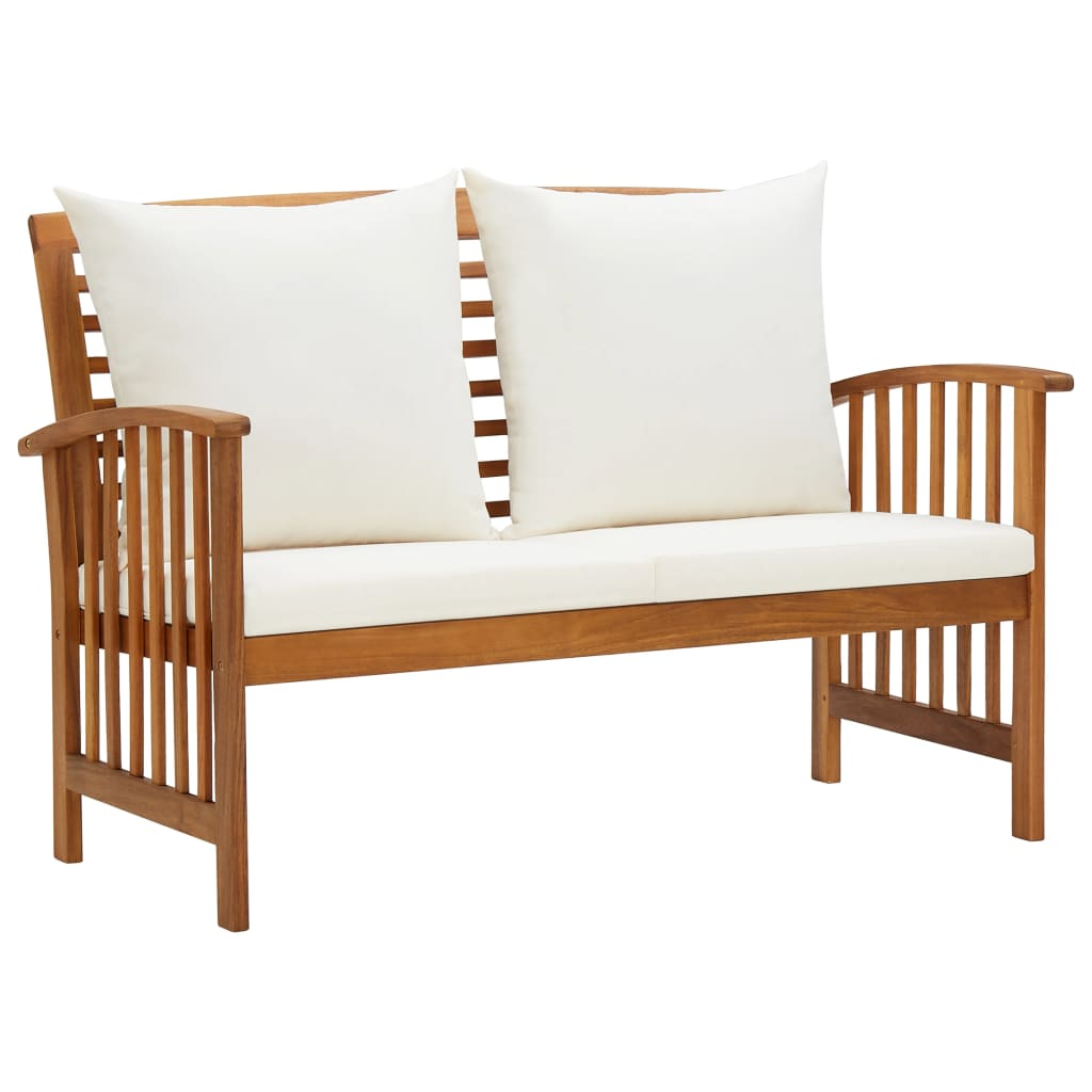 vidaXL 2 Piece Patio Lounge Set with Cushions Solid Acacia Wood