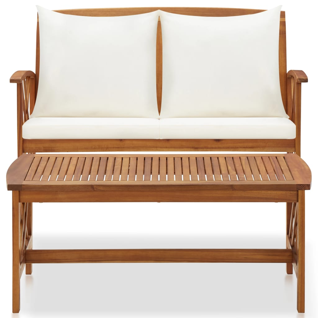 vidaXL 2 Piece Patio Lounge Set with Cushions Solid Acacia Wood