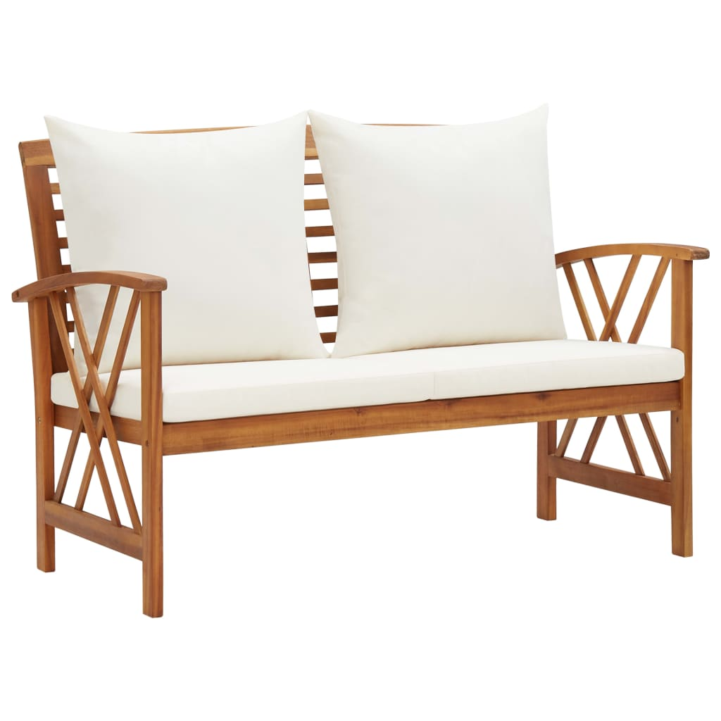 vidaXL 2 Piece Patio Lounge Set with Cushions Solid Acacia Wood