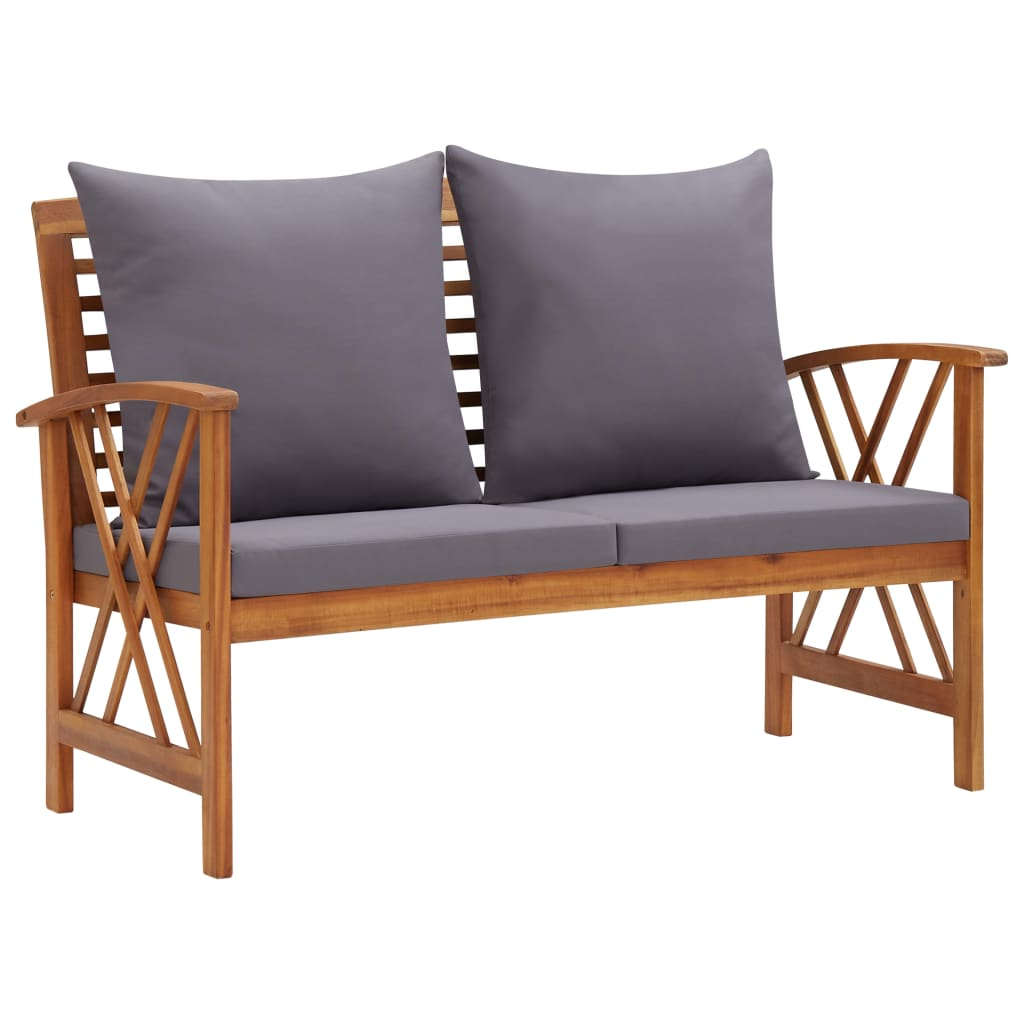 vidaXL 2 Piece Patio Lounge Set with Cushions Solid Acacia Wood