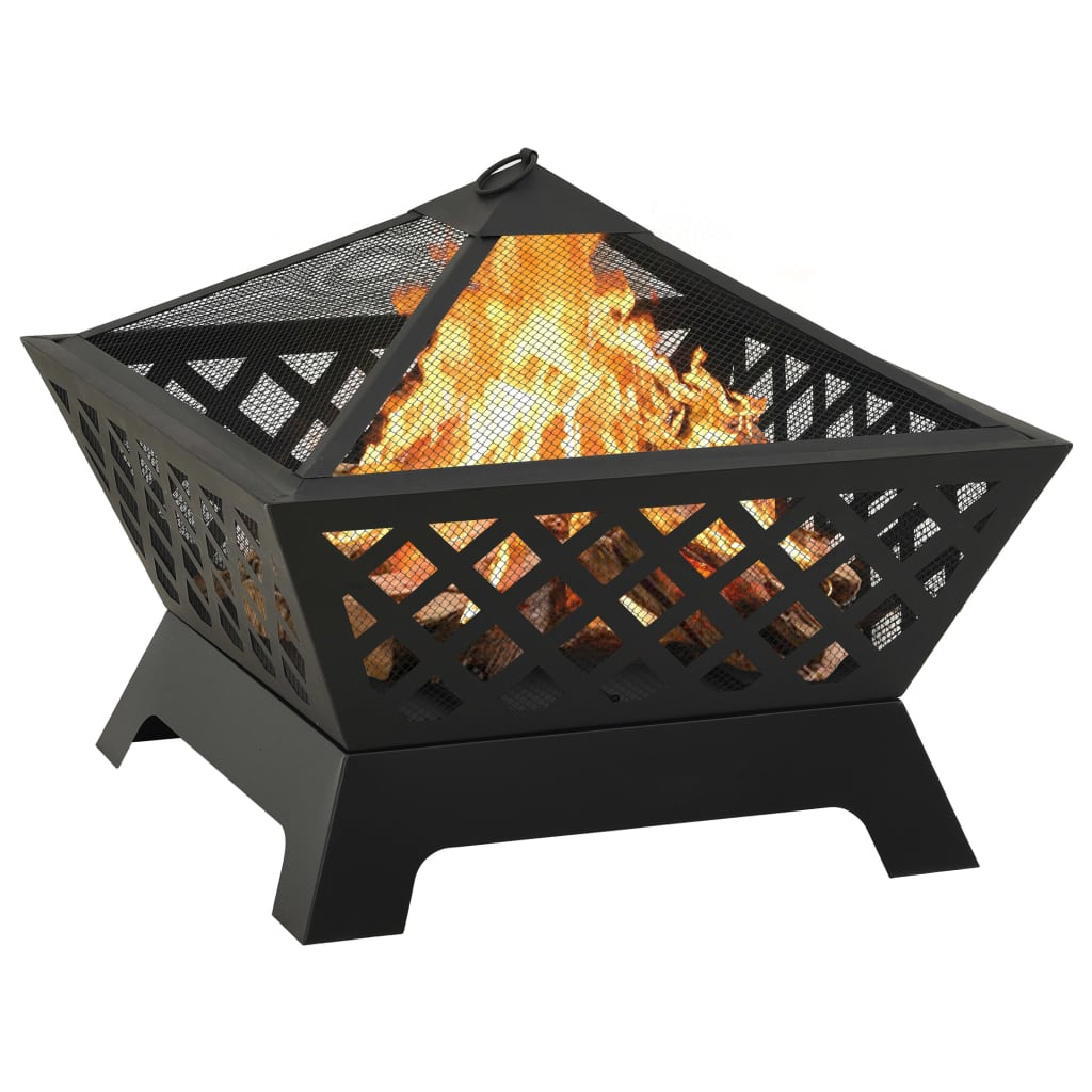 vidaXL Fire Pit with Poker 25.2" XXL Steel