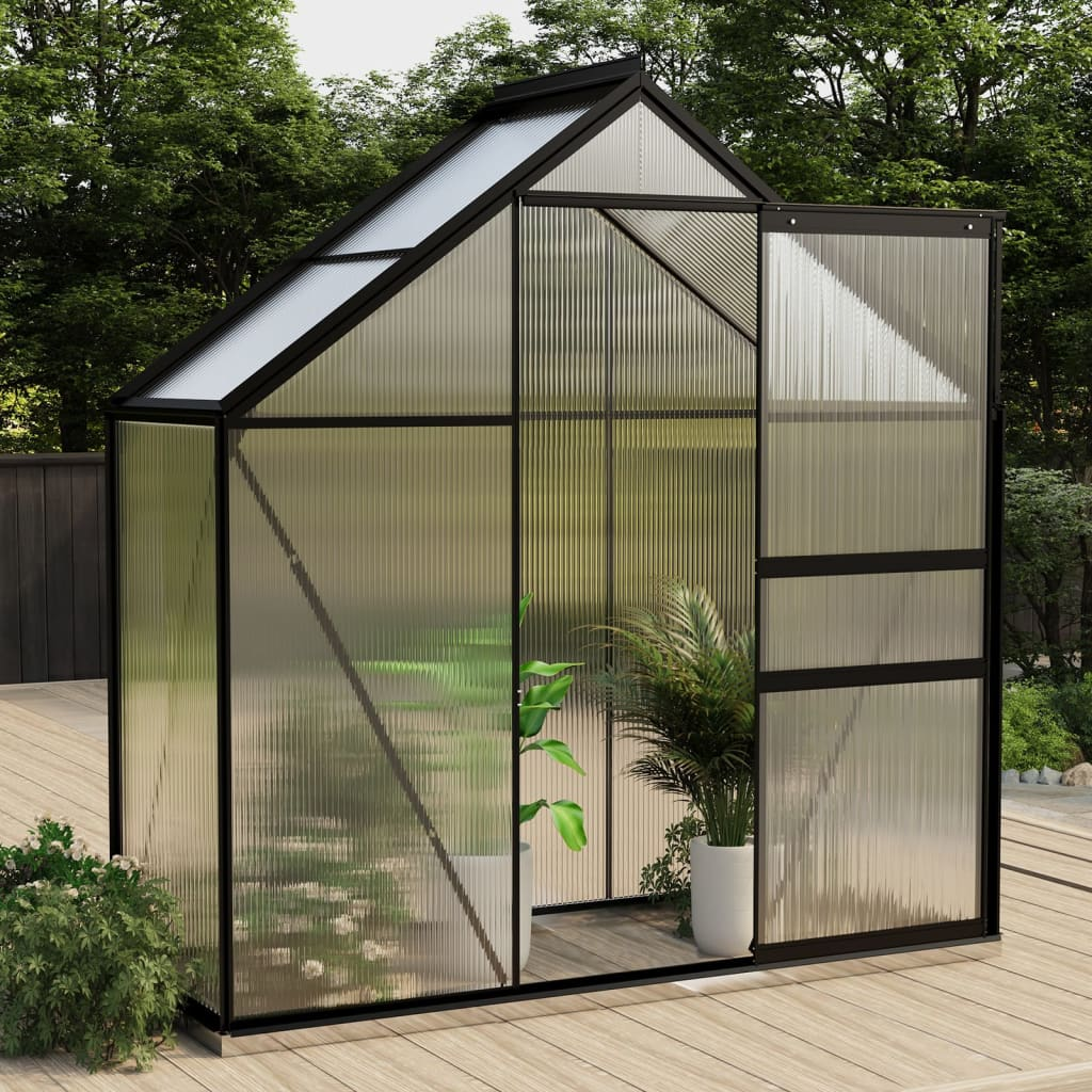 vidaXL Greenhouse Anthracite Aluminum 14.3 ft²