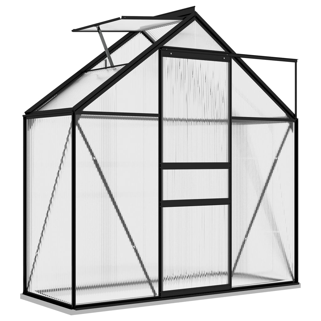 vidaXL Greenhouse Anthracite Aluminum 14.3 ft²