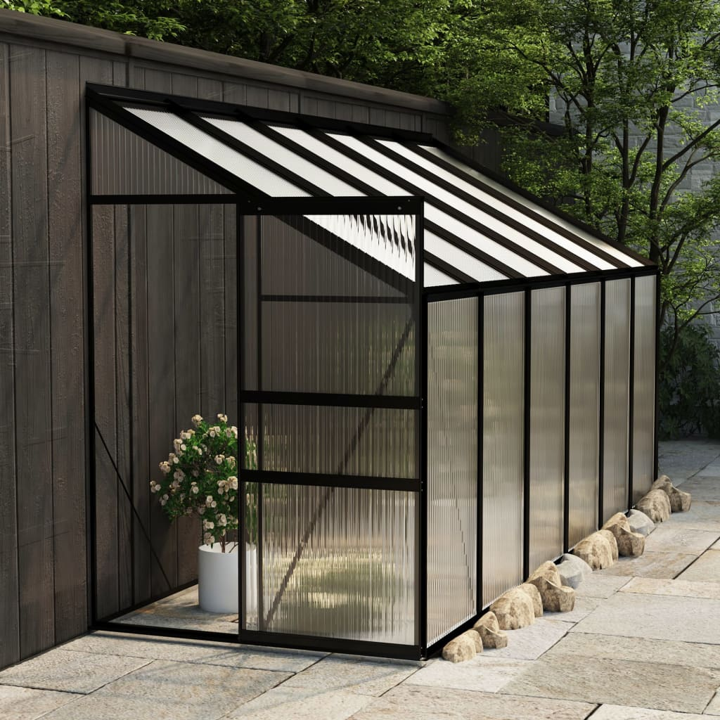 vidaXL Greenhouse Anthracite Aluminum 274.3 ft³