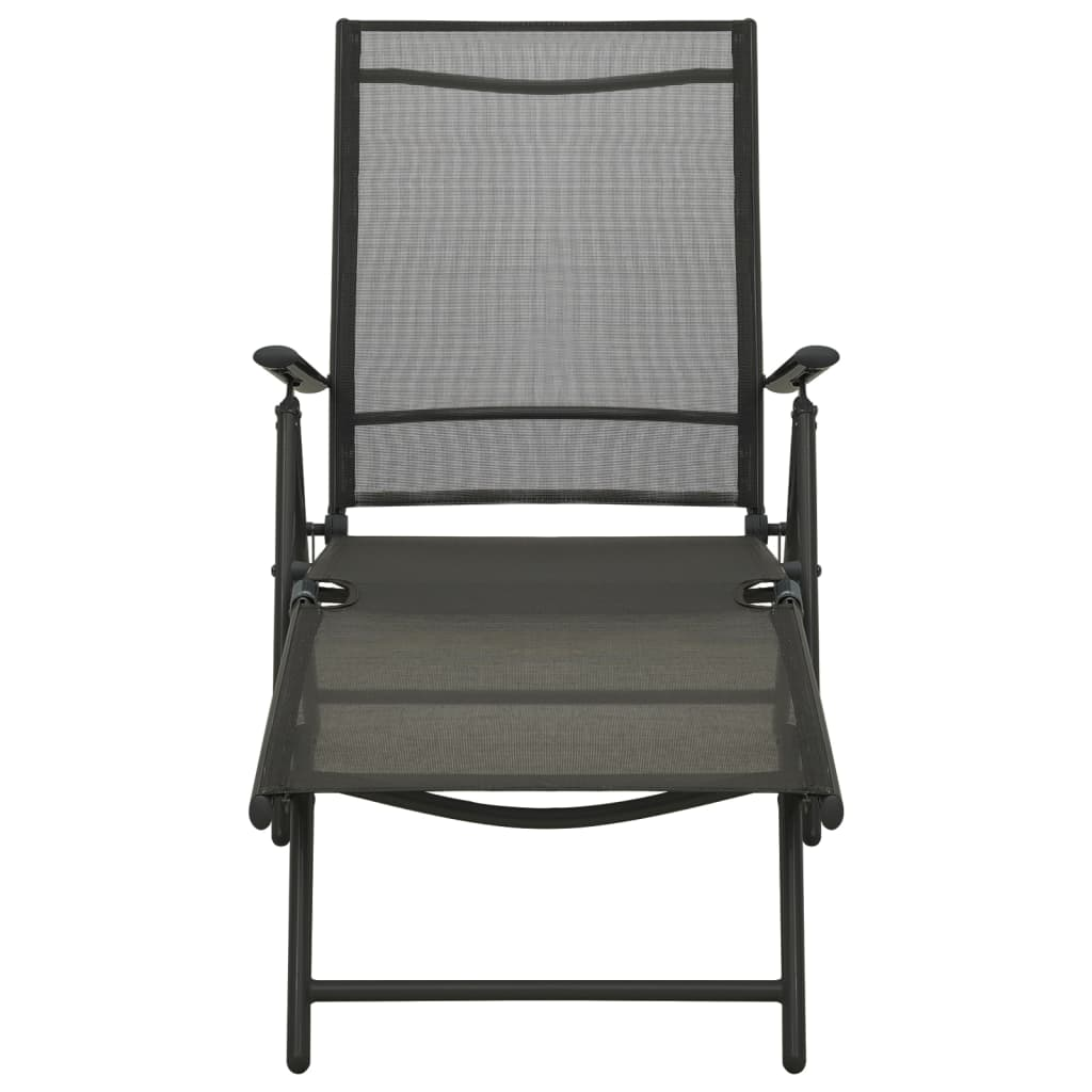 vidaXL 3 Piece Patio Lounge Set Textilene and Aluminum Black