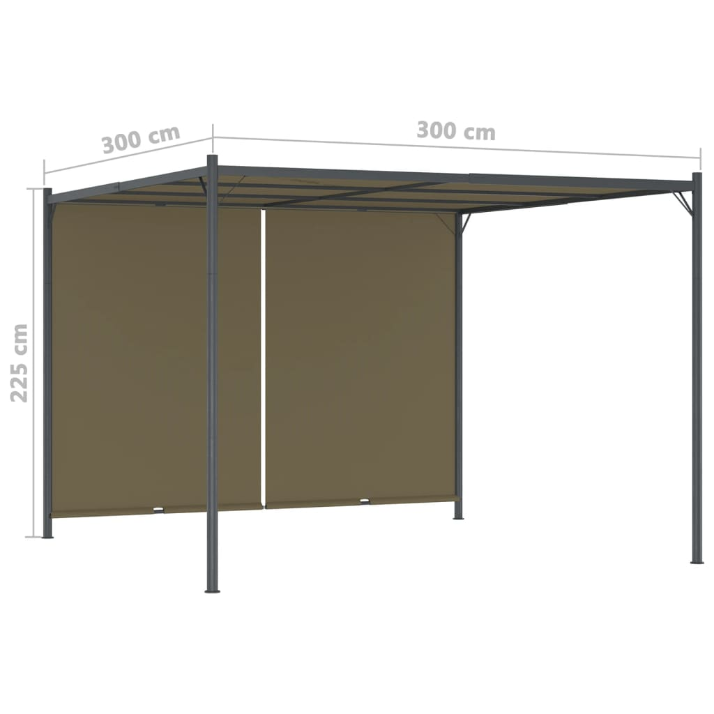 vidaXL Garden Pergola with Retractable Roof 9.8'x9.8' Taupe 0.6 oz/ft²