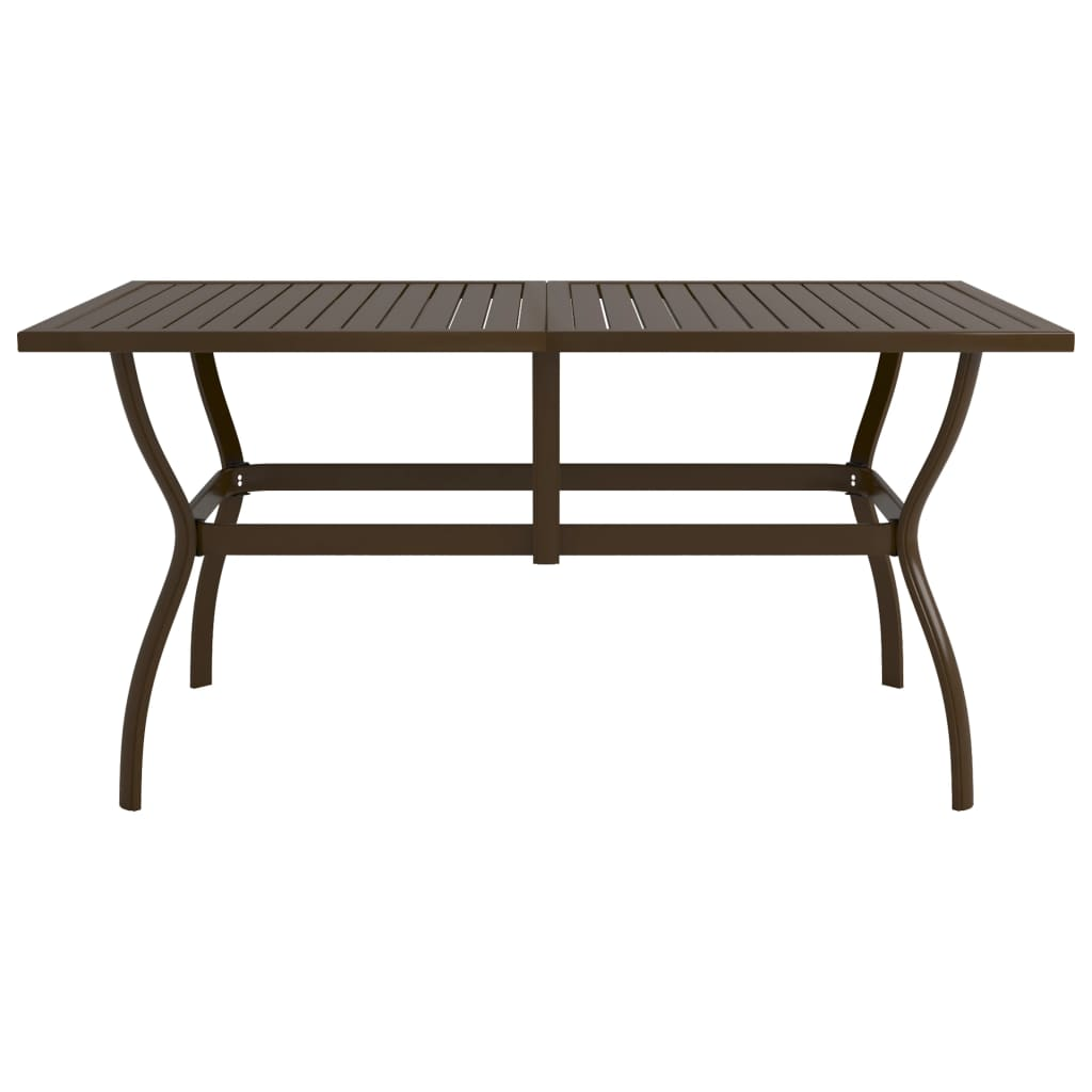 vidaXL Patio Table Brown 55.1"x31.5"x28.3" Steel