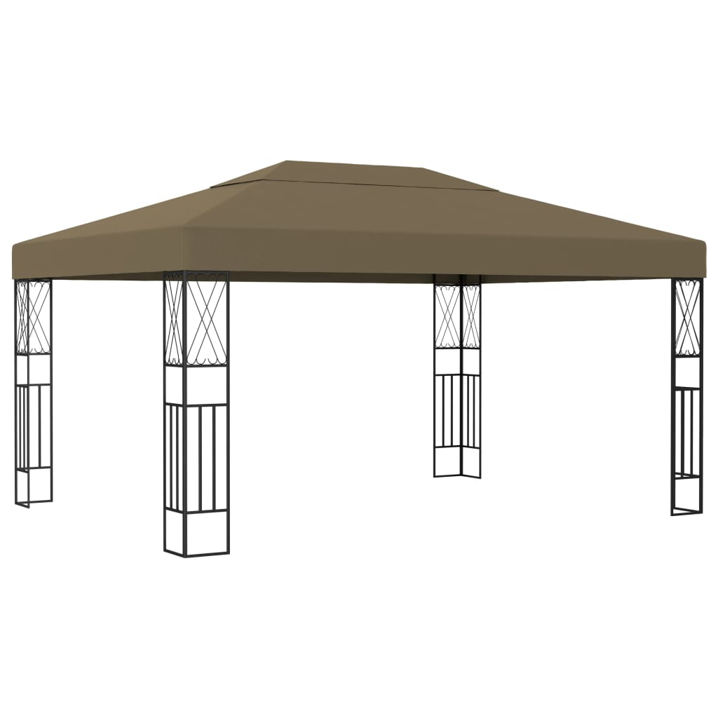 vidaXL Gazebo 118.1"x157.5" Taupe Fabric