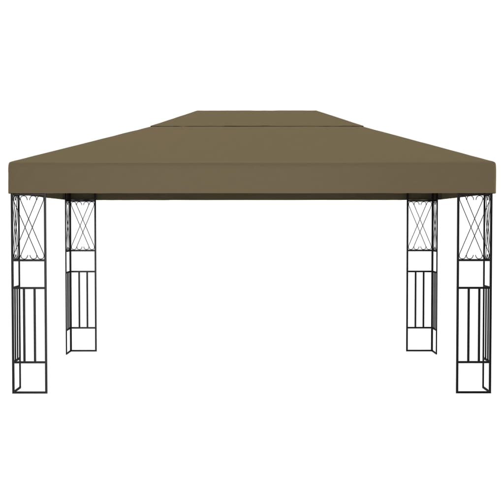 vidaXL Gazebo 118.1"x157.5" Taupe Fabric