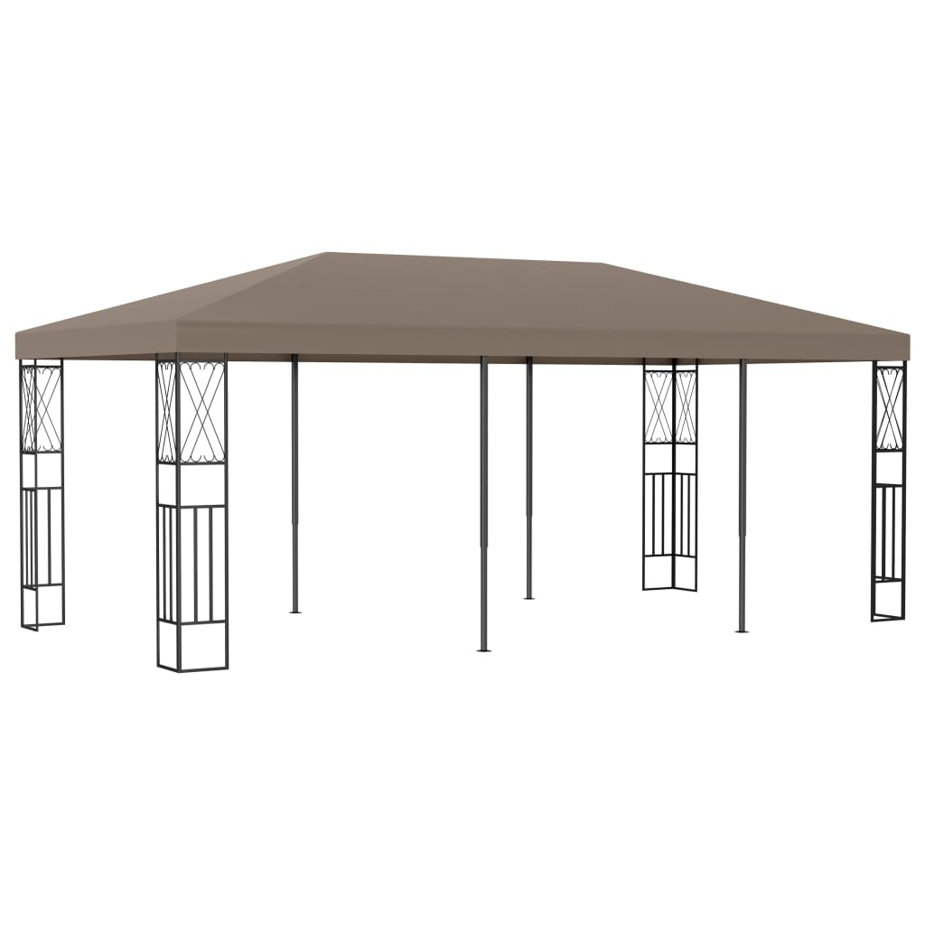 vidaXL Gazebo 236.2"x118.1" Taupe Fabric