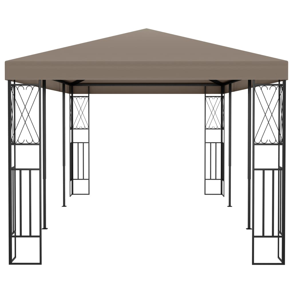 vidaXL Gazebo 236.2"x118.1" Taupe Fabric