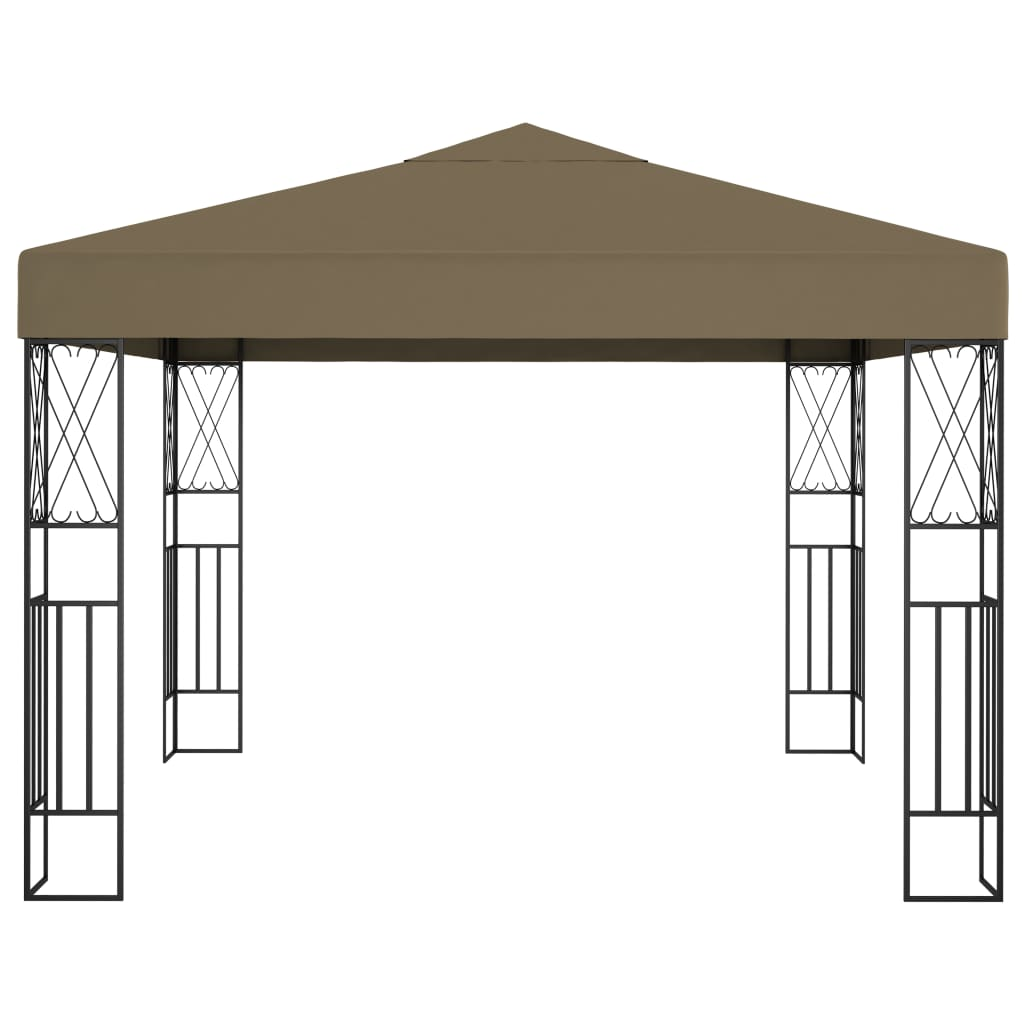 vidaXL Gazebo 118.1"x118.1" Taupe Fabric