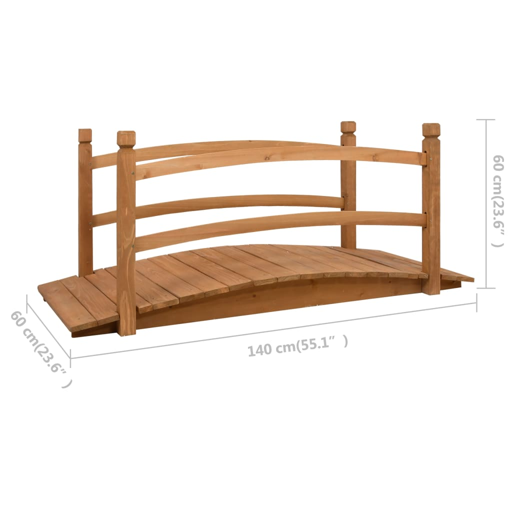 vidaXL Garden Bridge 55.1"x23.6"x23.6" Solid Firwood