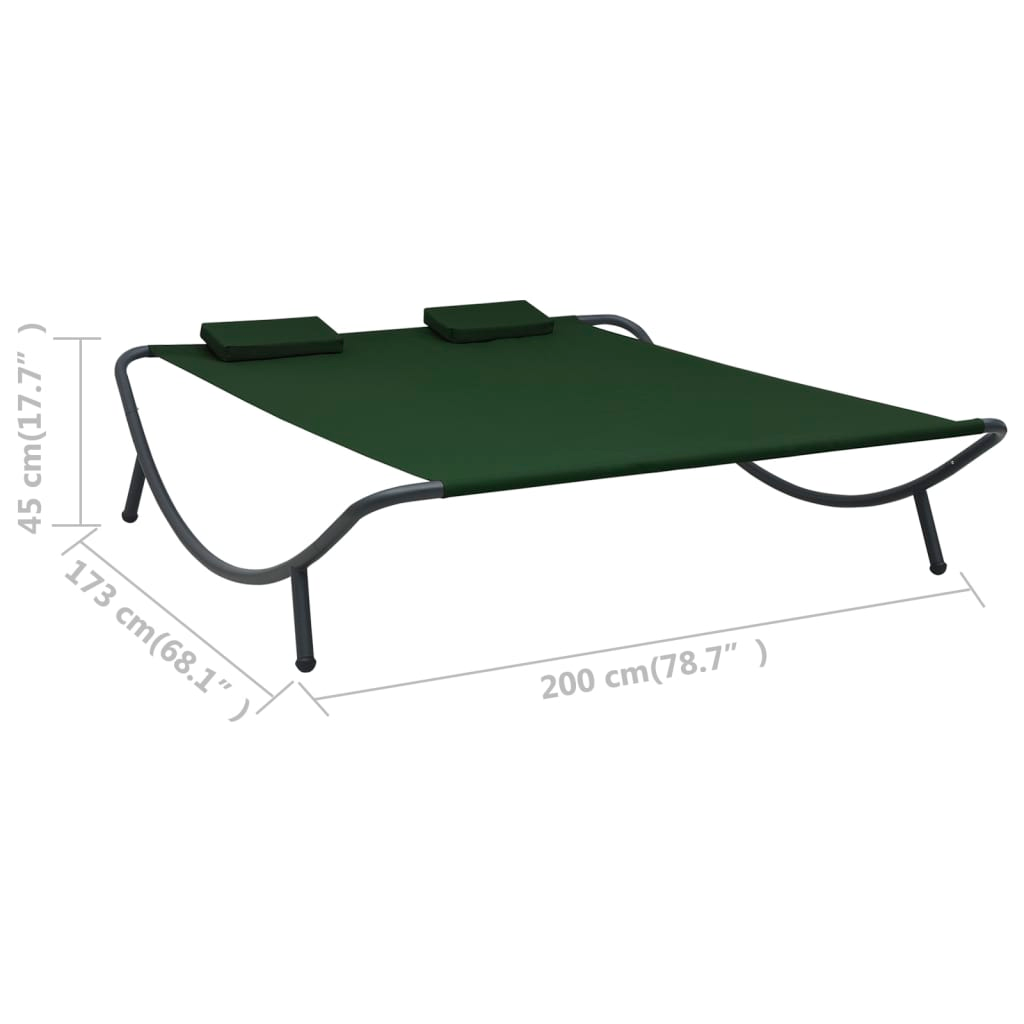 vidaXL Patio Lounge Bed Fabric Green