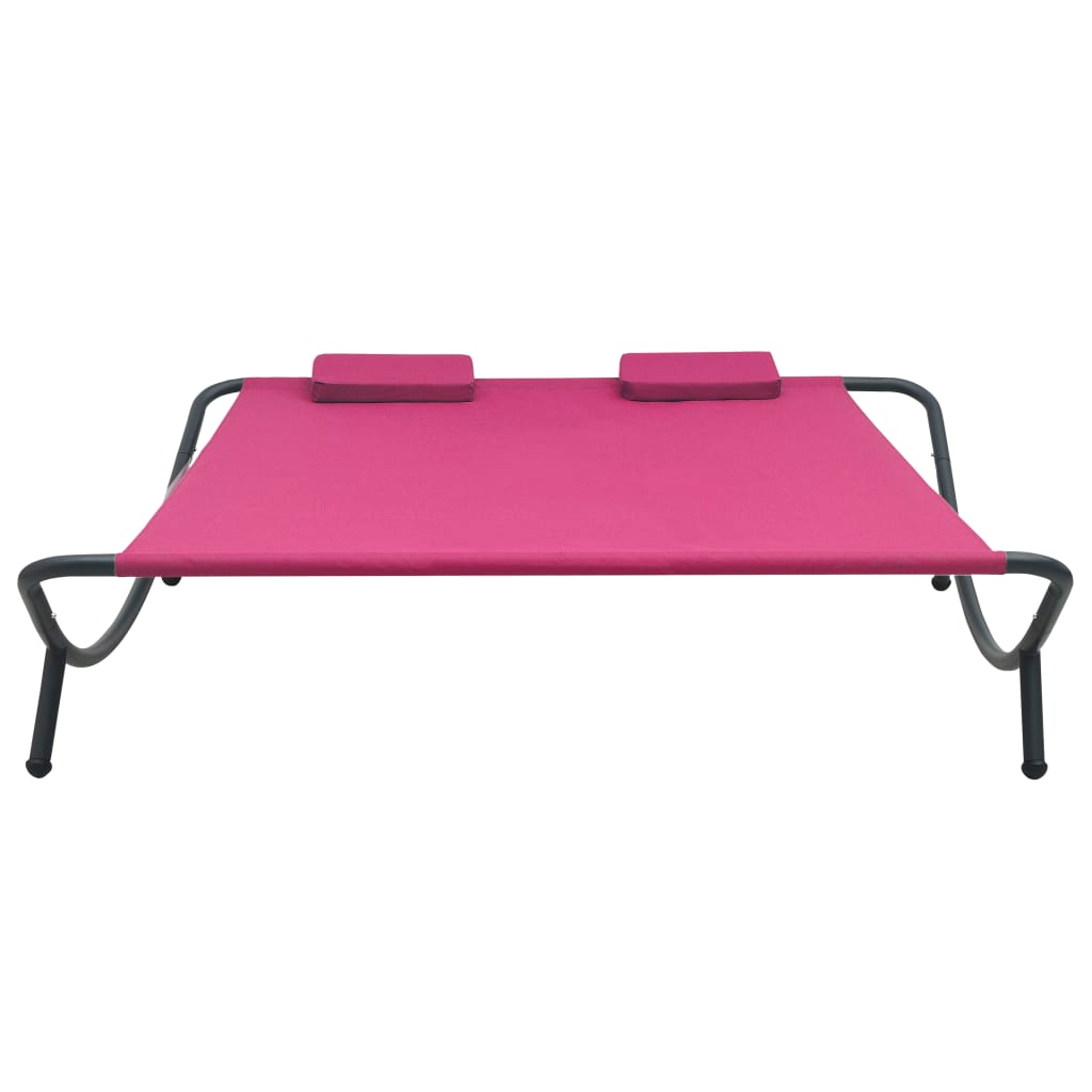 vidaXL Patio Lounge Bed Fabric Pink