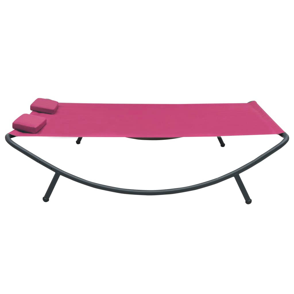 vidaXL Patio Lounge Bed Fabric Pink