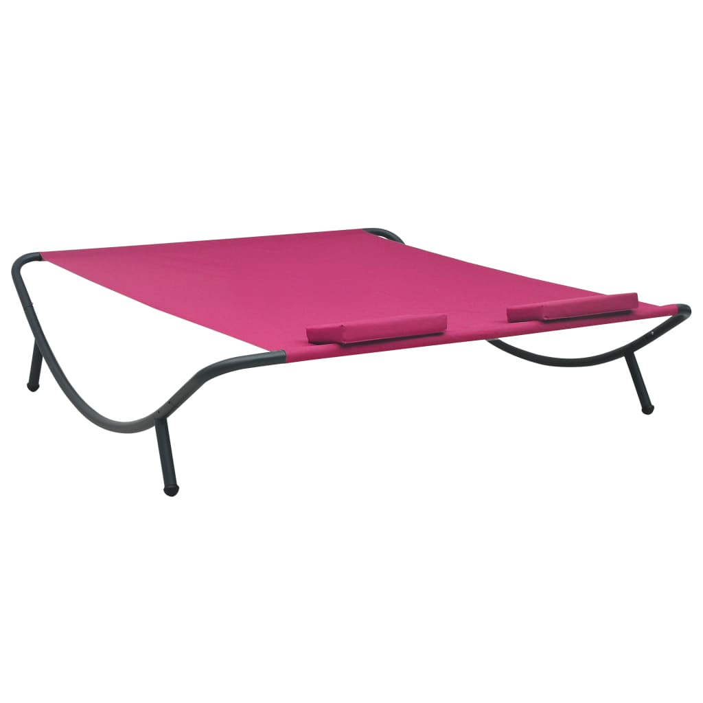 vidaXL Patio Lounge Bed Fabric Pink