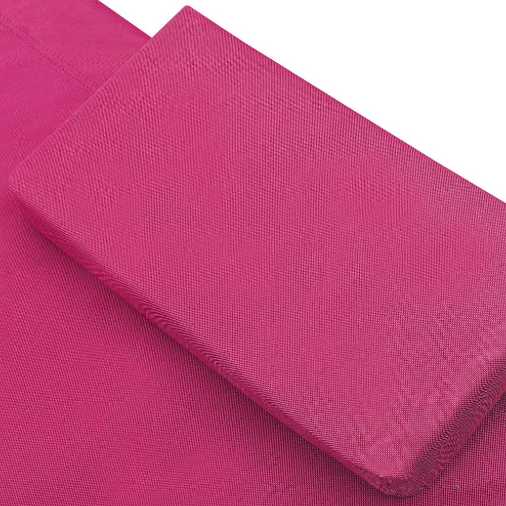 vidaXL Patio Lounge Bed Fabric Pink