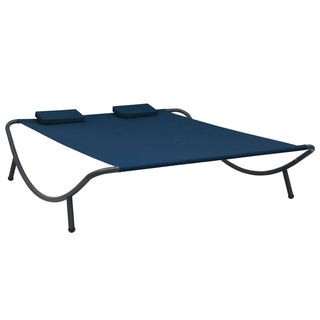 vidaXL Patio Lounge Bed Fabric Blue