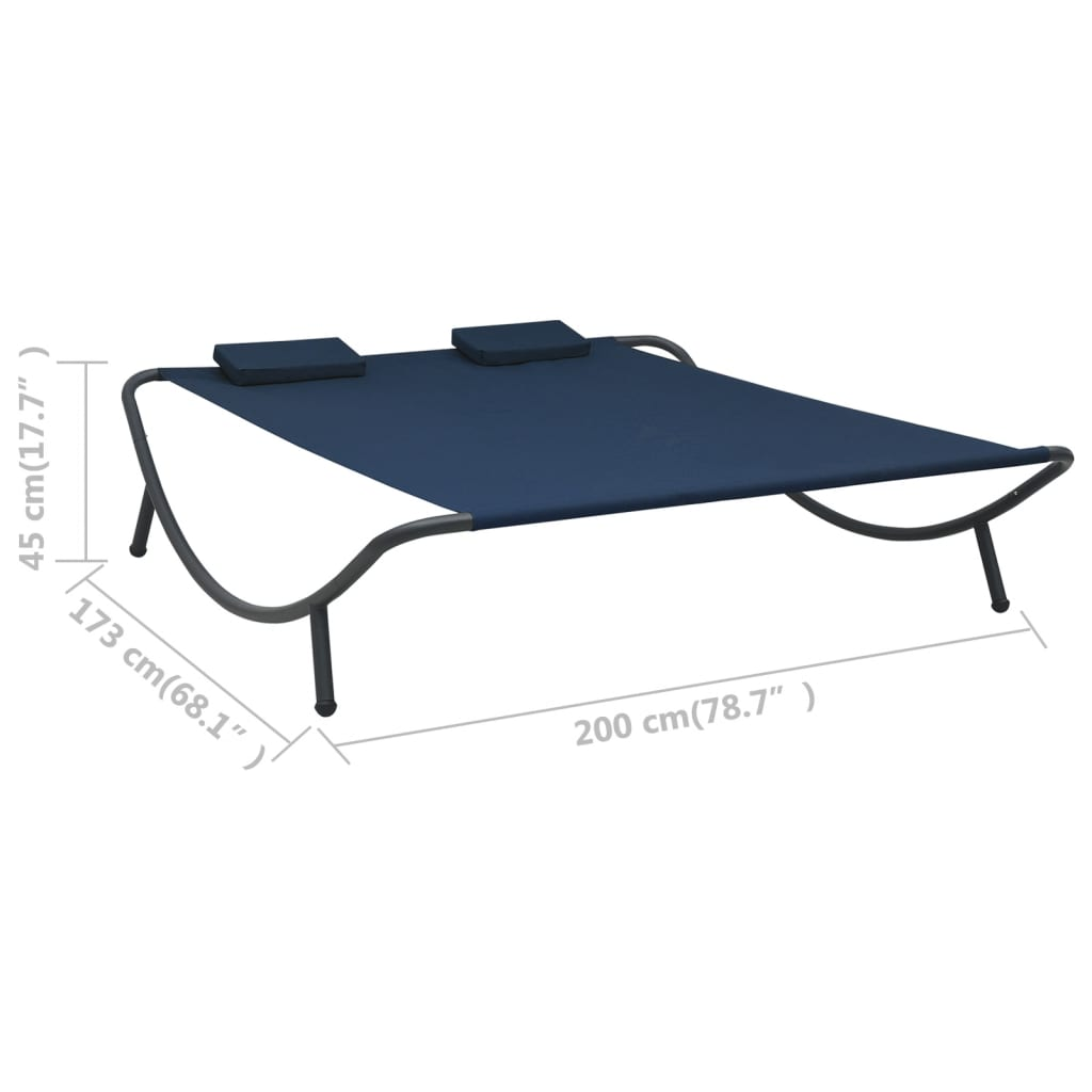 vidaXL Patio Lounge Bed Fabric Blue