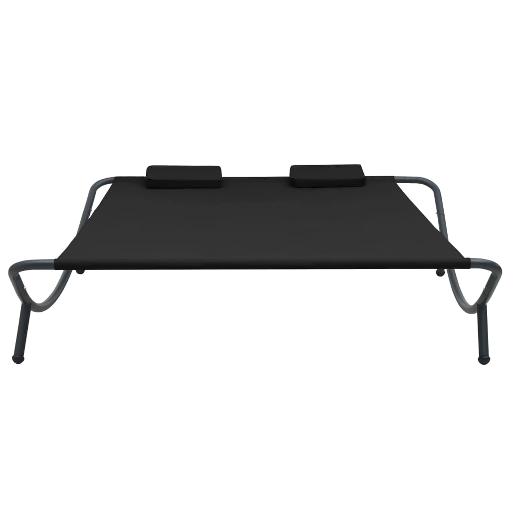 vidaXL Patio Lounge Bed Fabric Black