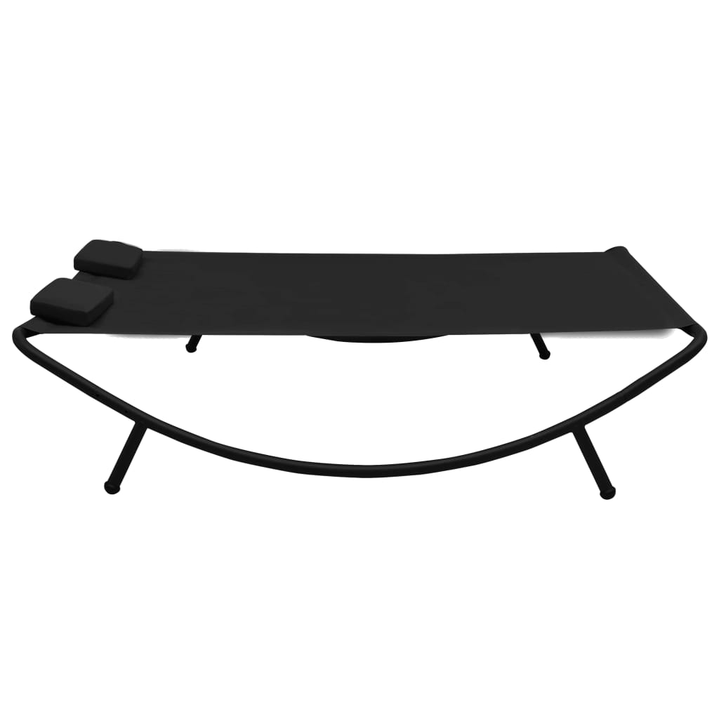 vidaXL Patio Lounge Bed Fabric Black