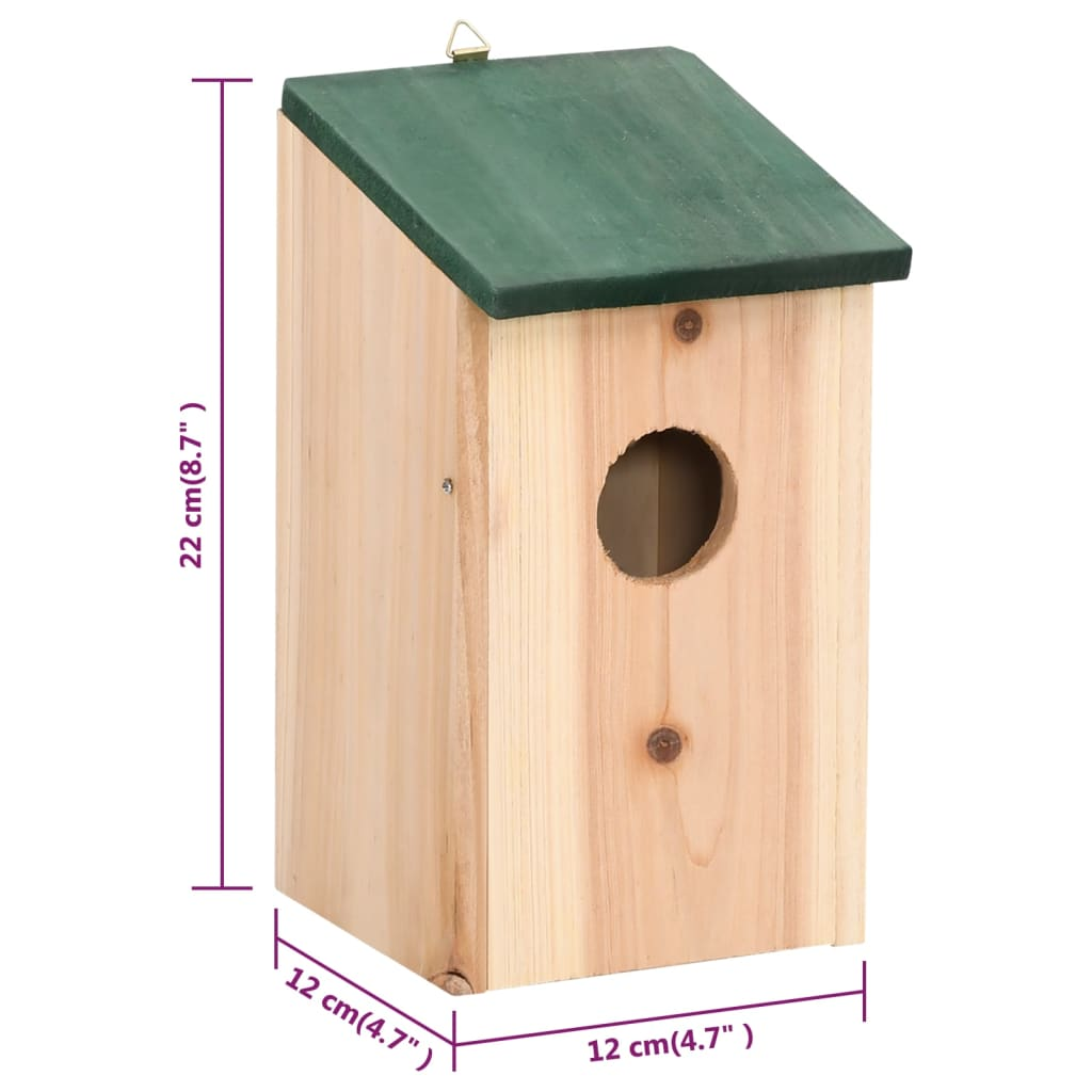 vidaXL Bird Houses 10 pcs Solid Firwood 4.7"x4.7"x8.7"